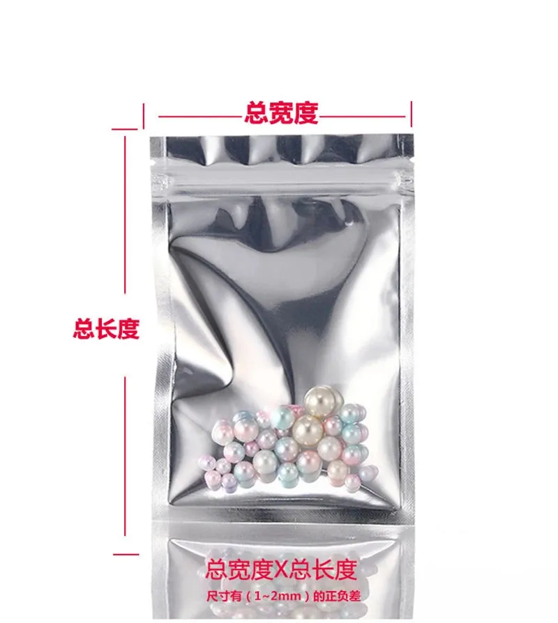 100 Pcs Food Smell Proof Mylar Bags Resealable Zip Lock Bags Aluminum Foil Holographic Packaging Pouch Bag With Clear Window