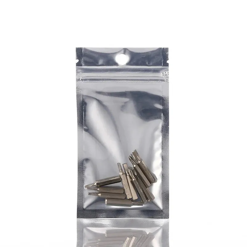 100 Pcs Food Smell Proof Mylar Bags Resealable Zip Lock Bags Aluminum Foil Holographic Packaging Pouch Bag With Clear Window