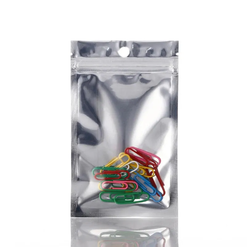 100 Pcs Food Smell Proof Mylar Bags Resealable Zip Lock Bags Aluminum Foil Holographic Packaging Pouch Bag With Clear Window