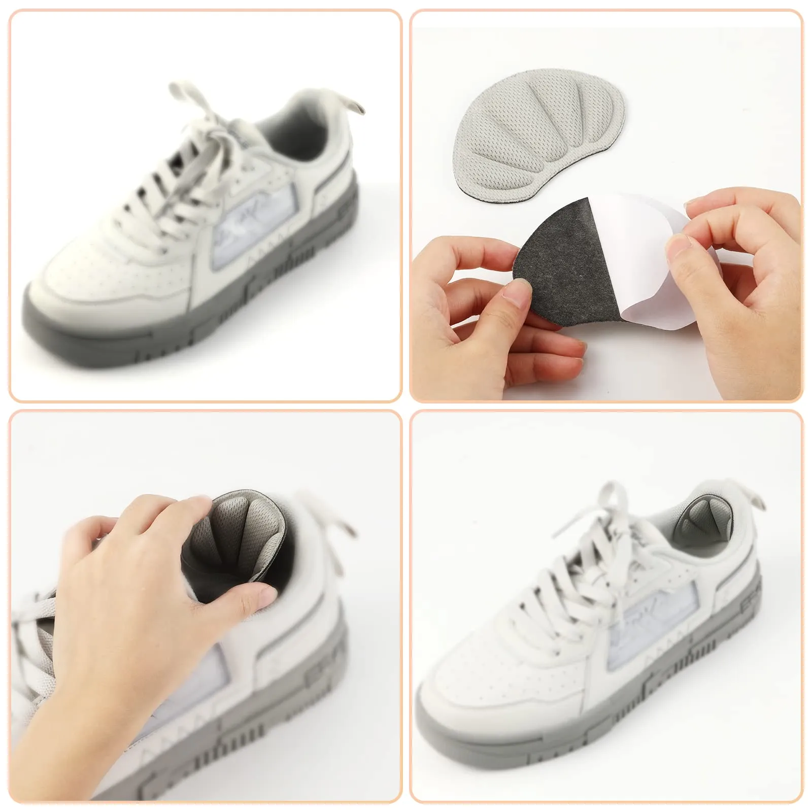 6pcs Sponge Heel Sticker Comfortable Sponge Heel Pad Self-Adhesive Shoe Protector Heel Grip, Suitable for Most Shoes for Women and Men (Beige, Black, Grey)