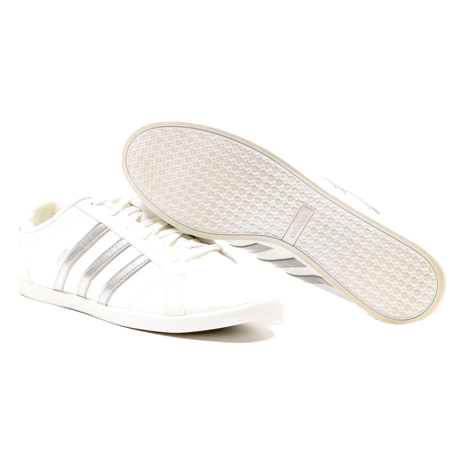 ADIDAS Low Top Trainers White Leather Womens UK 8