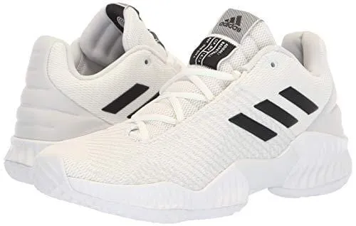 adidas Men's Pro Bounce 2018 Low Basketball Shoe, Black/Crystal White, 10.5 M US