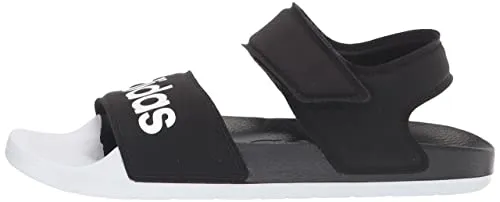 adidas unisex adult Adilette Sandal, Core Black/White/Core Black, 10 Women Men US