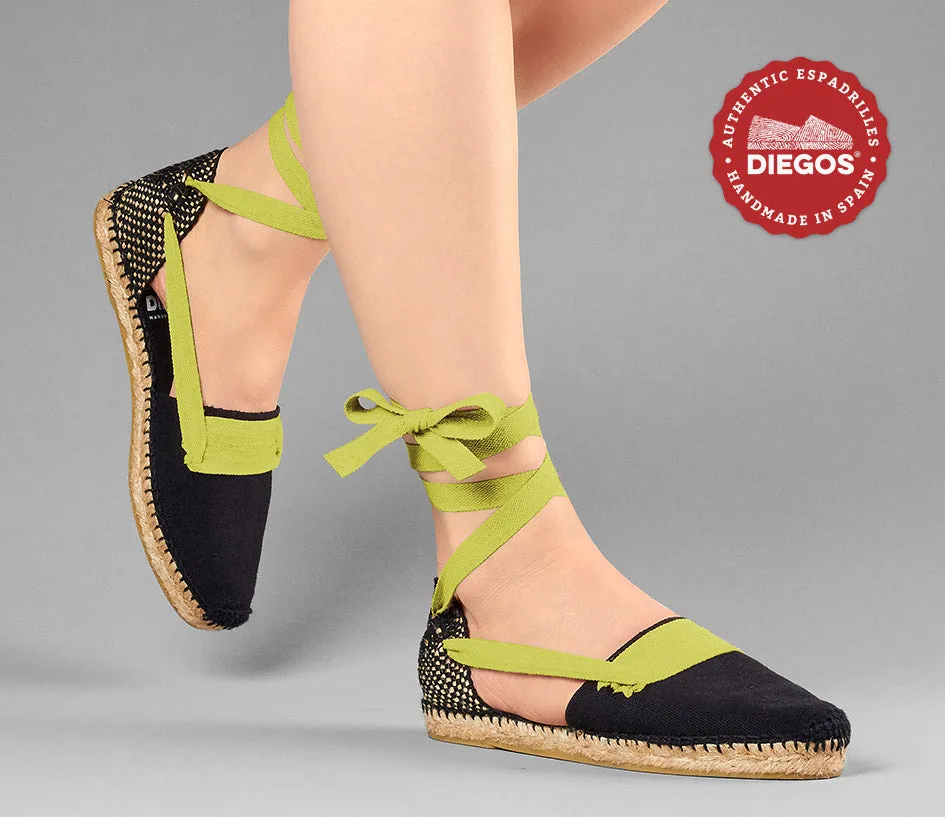 All black flat Lola Basque espadrilles
