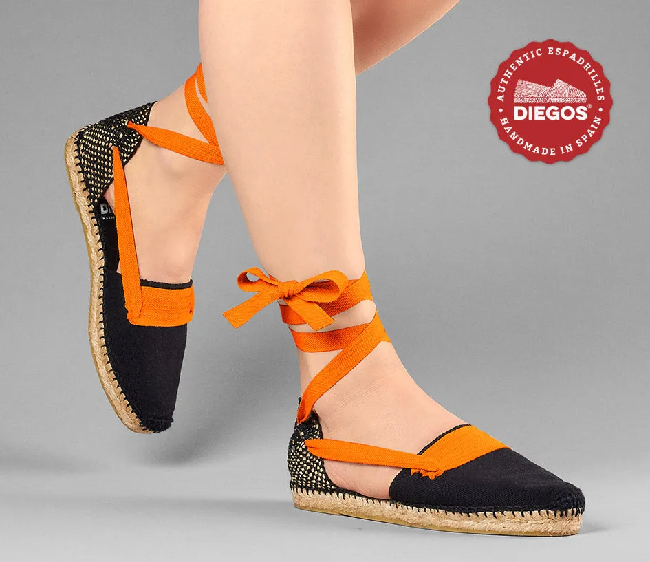 All black flat Lola Basque espadrilles