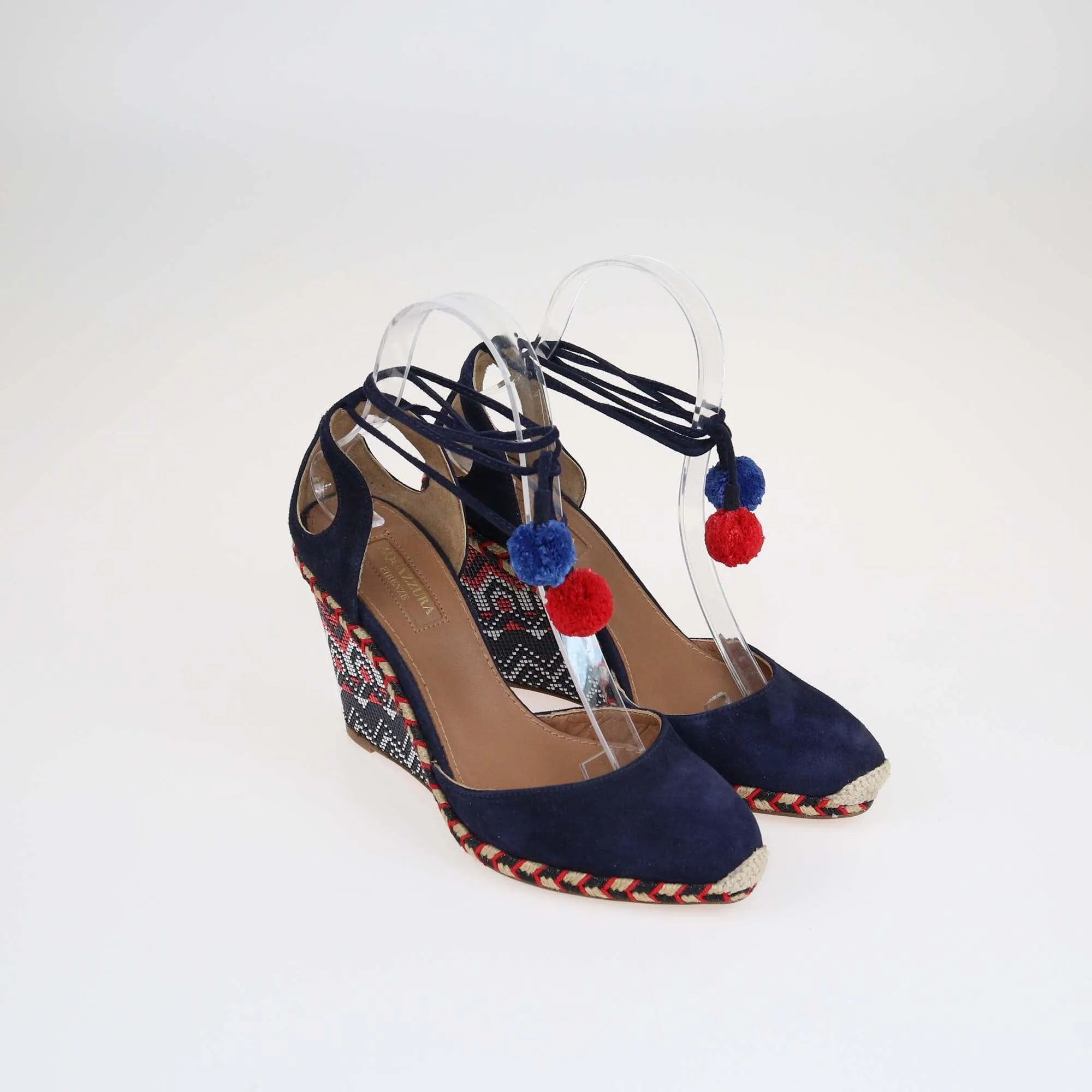 Aquazzura Multicolor Palm Beach Wedge Sandals