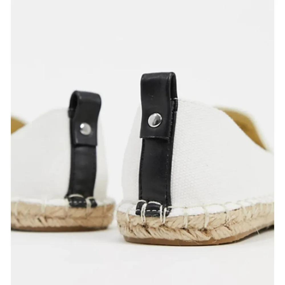 Asos- Jacey Espadrilles In White Canvas