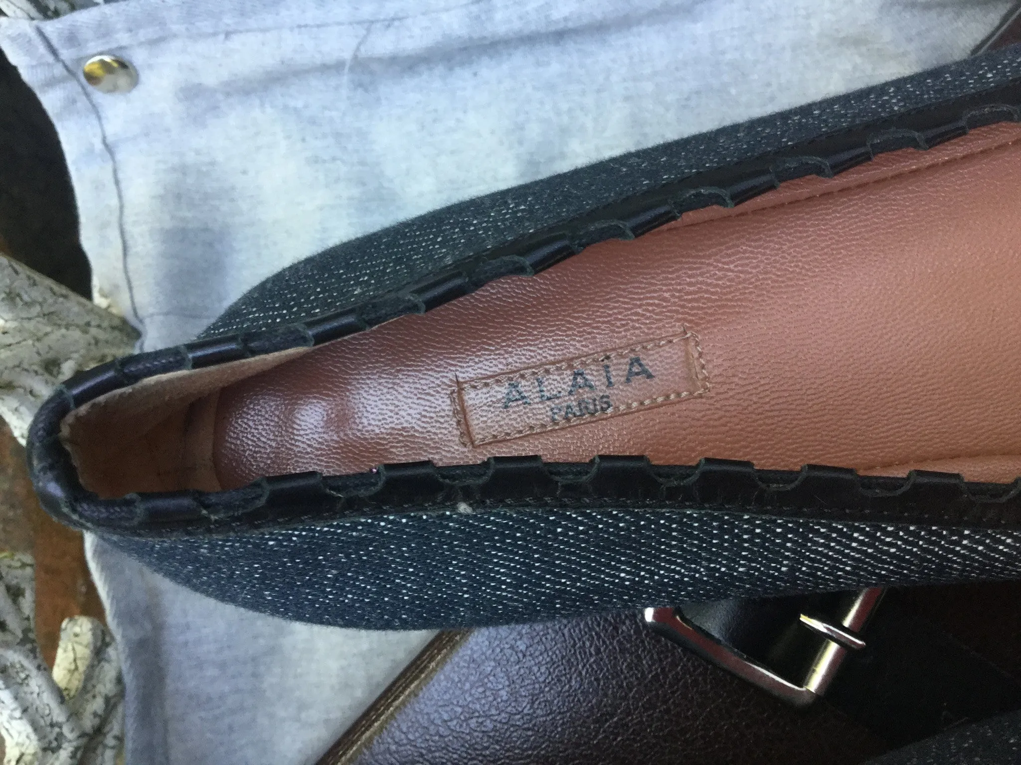 Azzedine Alaïa Denim Jeans Ballet FLATS Shoes ~ 37 1/2 UK 4.5 US 7.5 Ladies