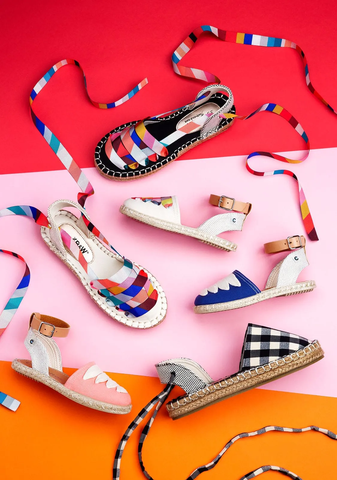 B&W Girl's Black Vichy Espadrilles