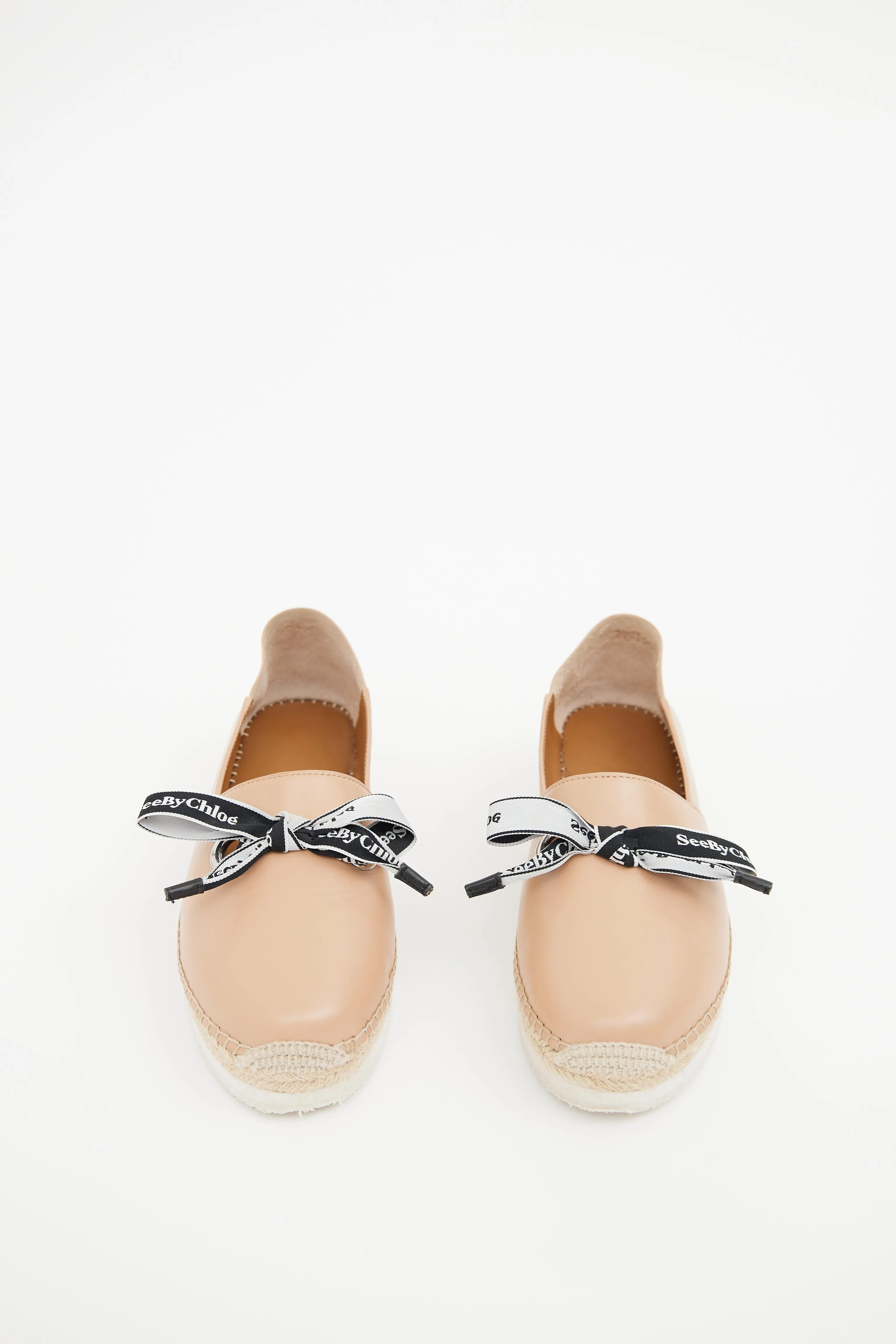 Beige Leather Espadrille