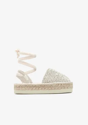 Beige Straps Espadrilles B&W