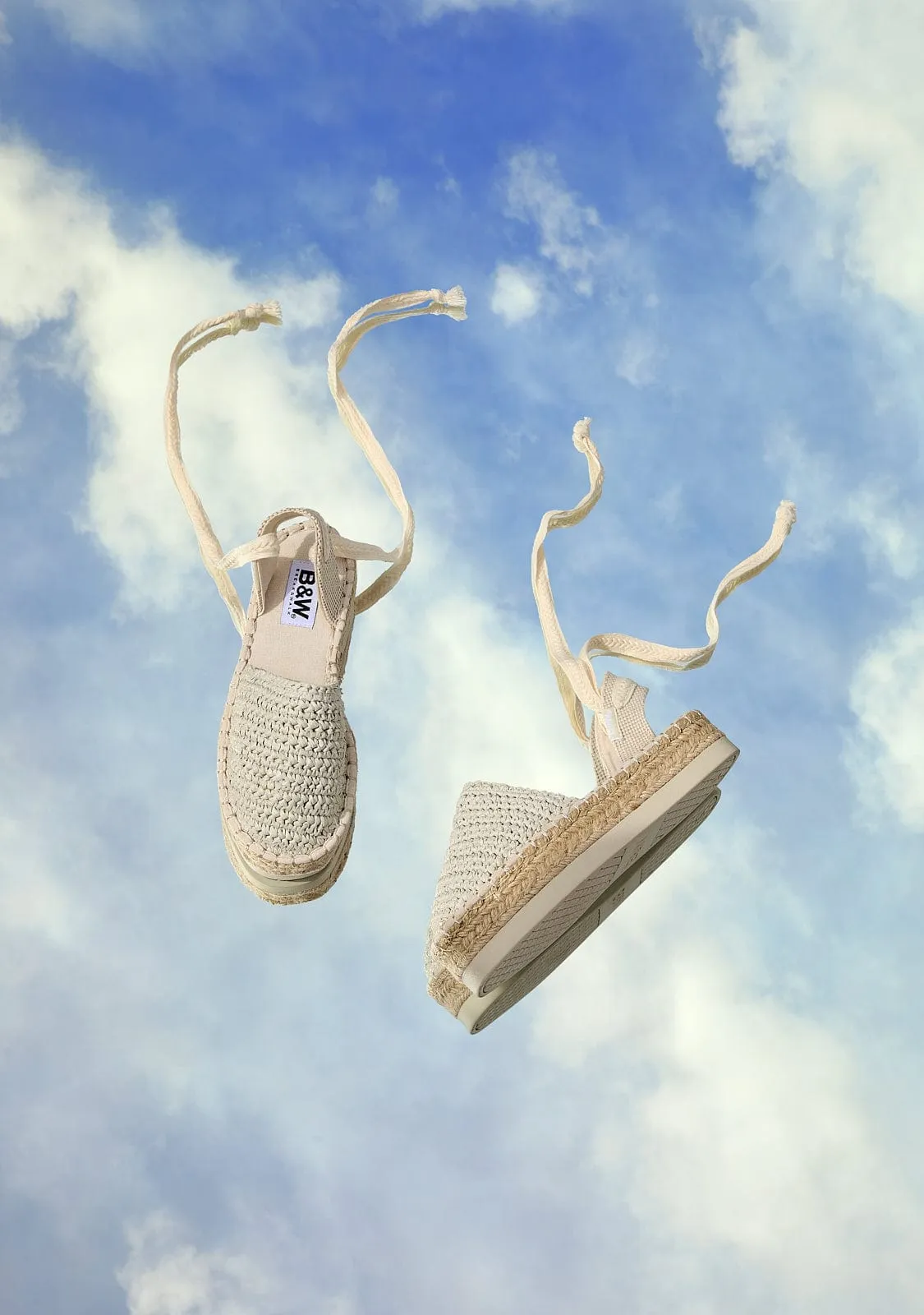 Beige Straps Espadrilles B&W
