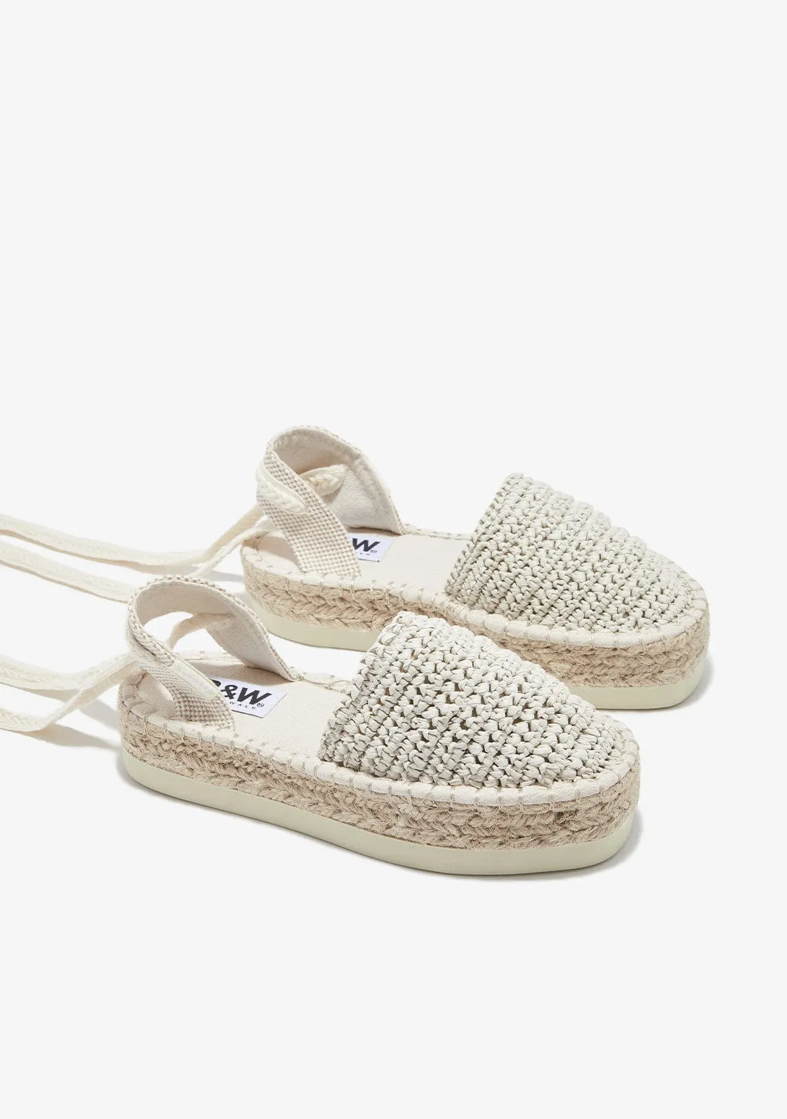 Beige Straps Espadrilles B&W