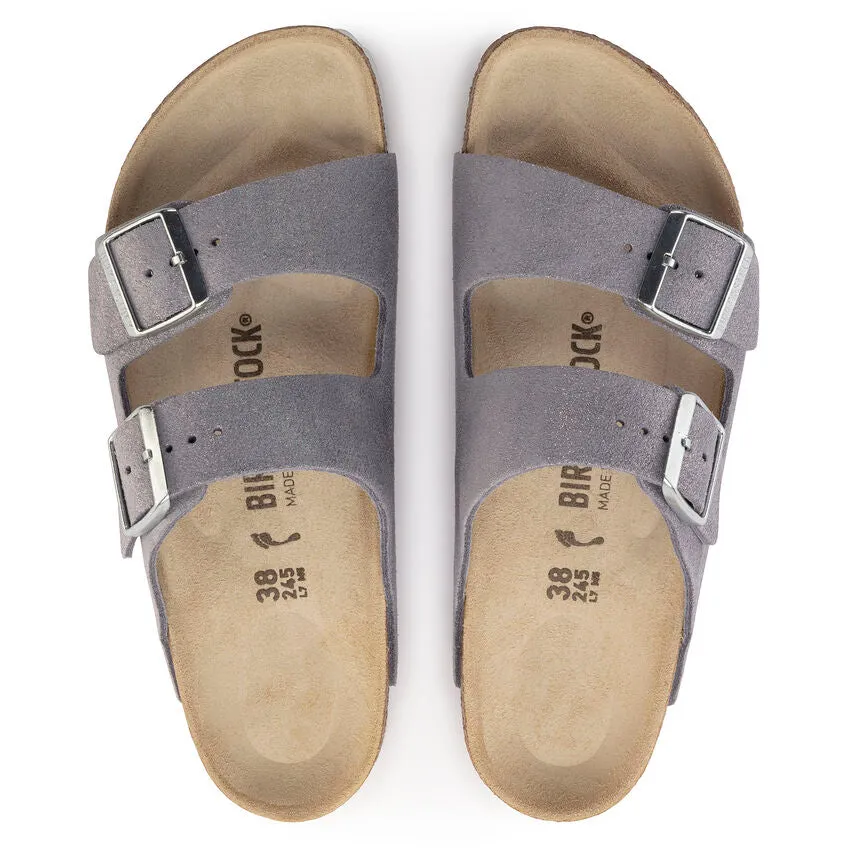 'Birkenstock' Women's Arizona Suede Leather Sandal - Shimmering Purple Fog