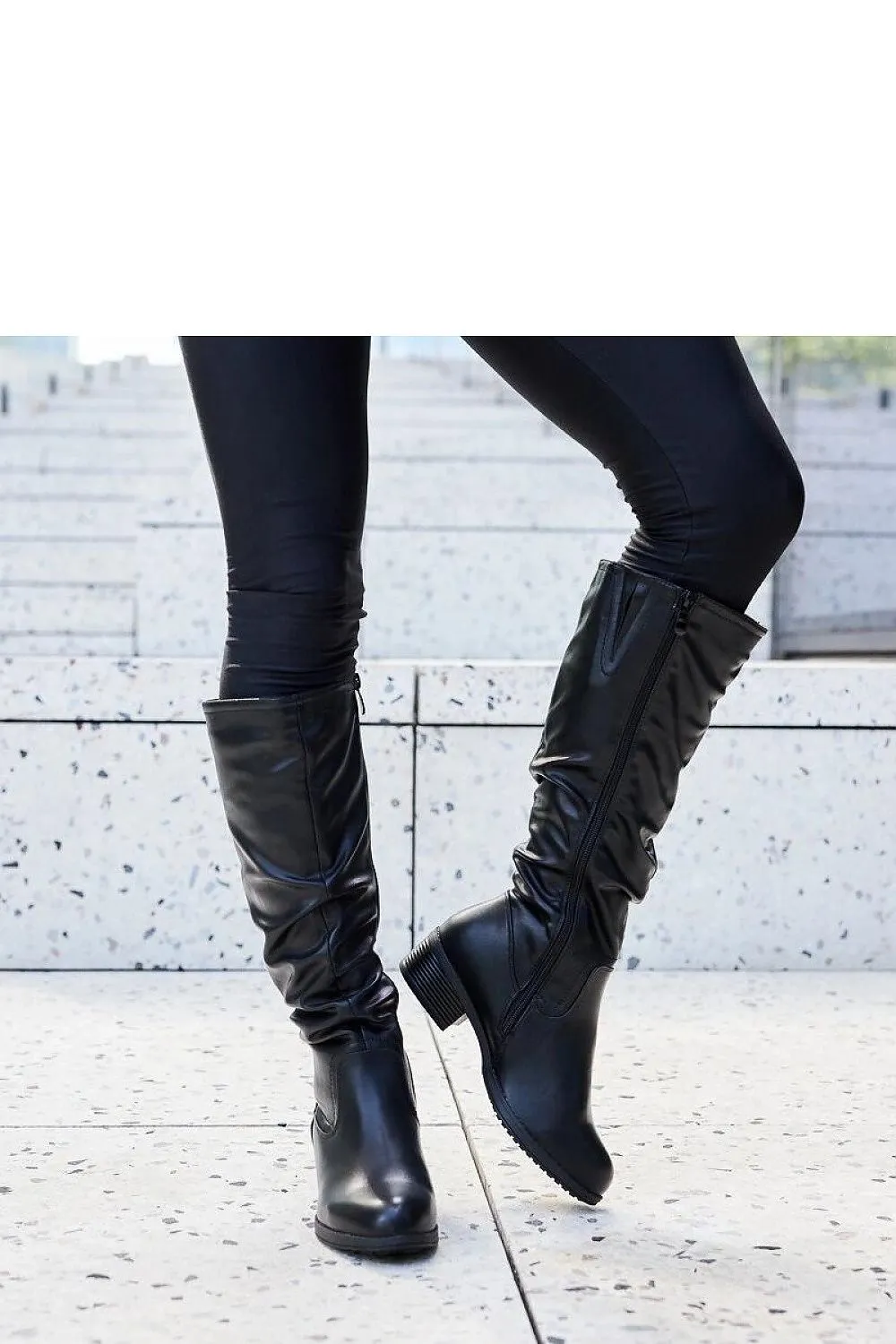 Black creased Angelico boots