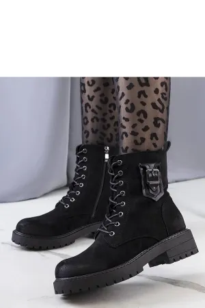 Black fashionable accent ankle boots