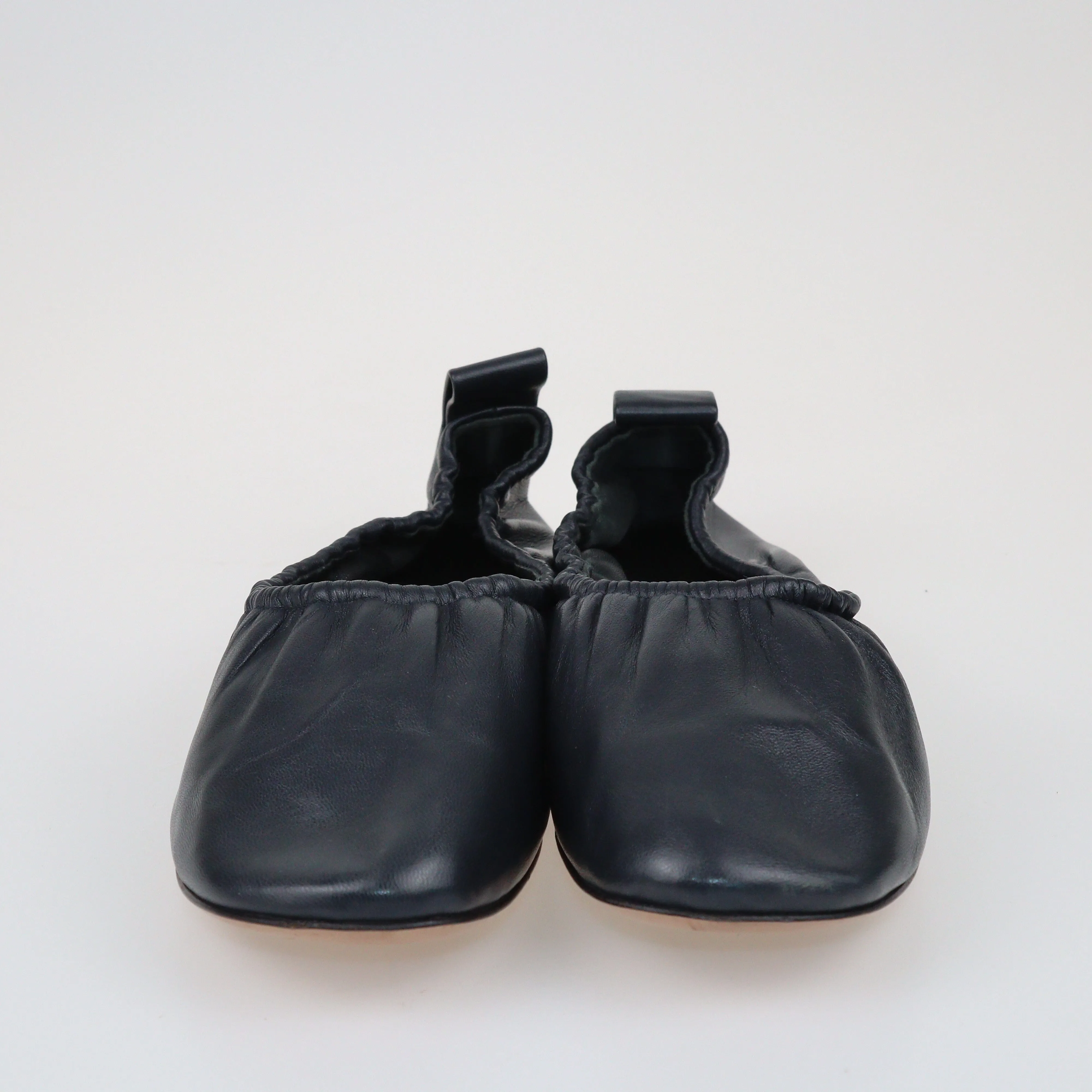Black Scrunch Ballet Flats