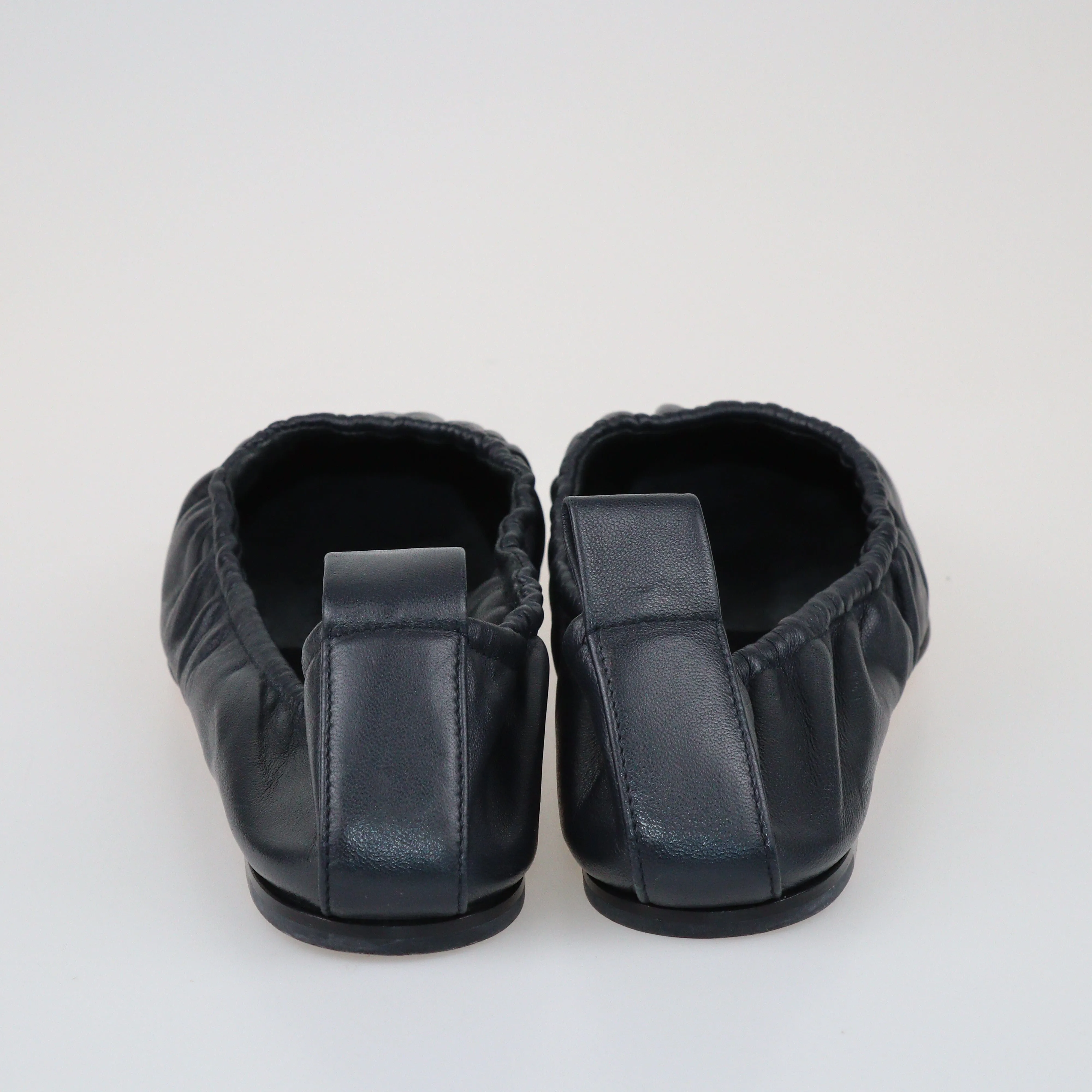 Black Scrunch Ballet Flats