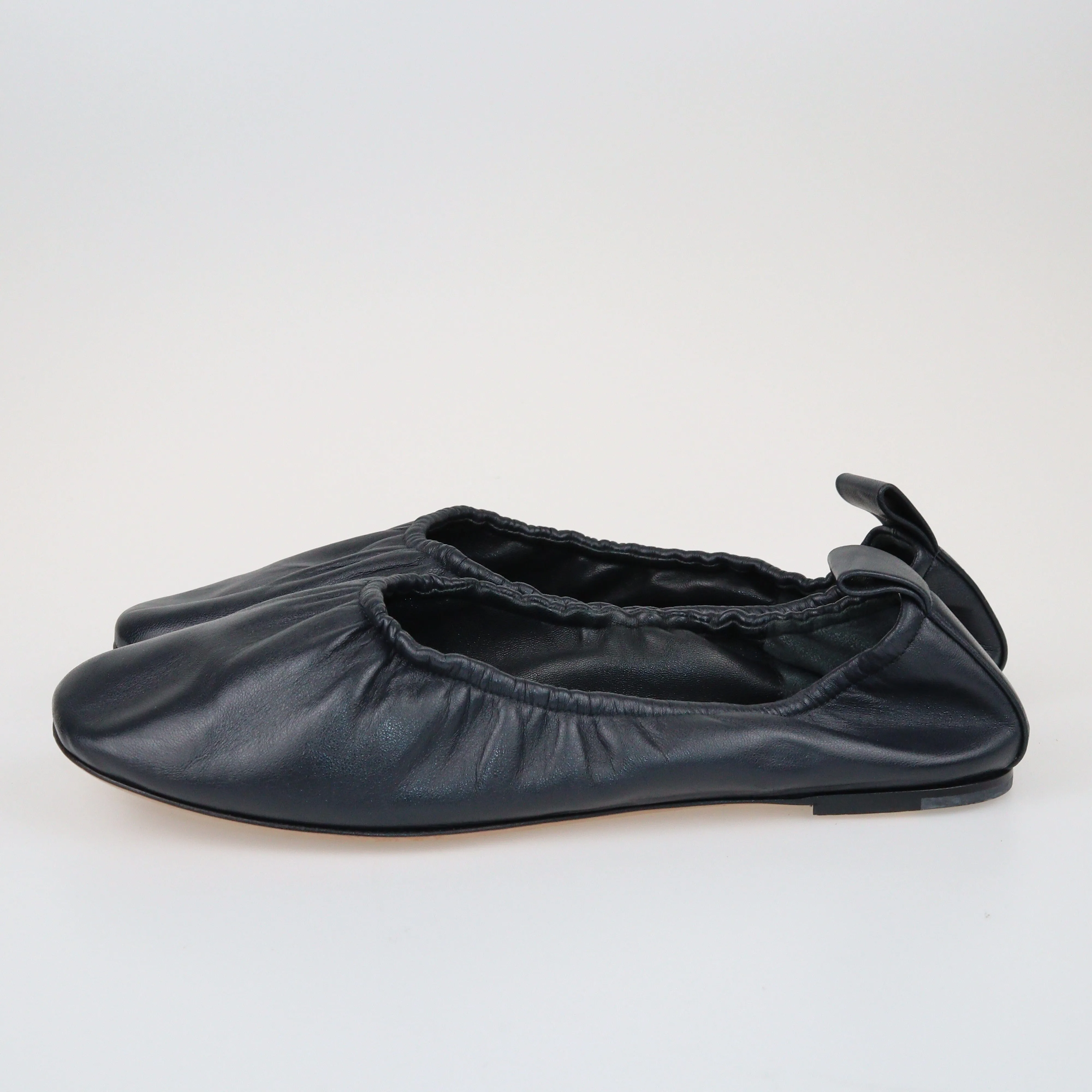 Black Scrunch Ballet Flats