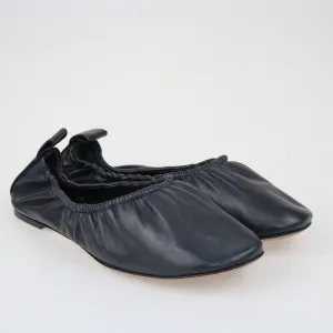 Black Scrunch Ballet Flats
