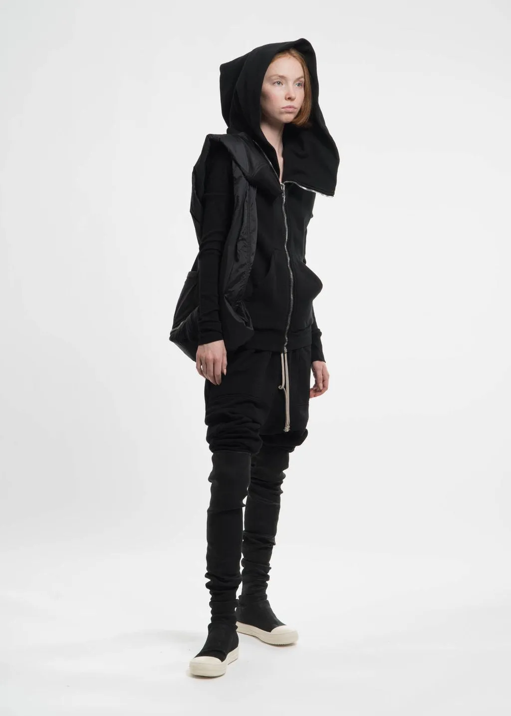 Black Waxed Denim Sneaker Boots