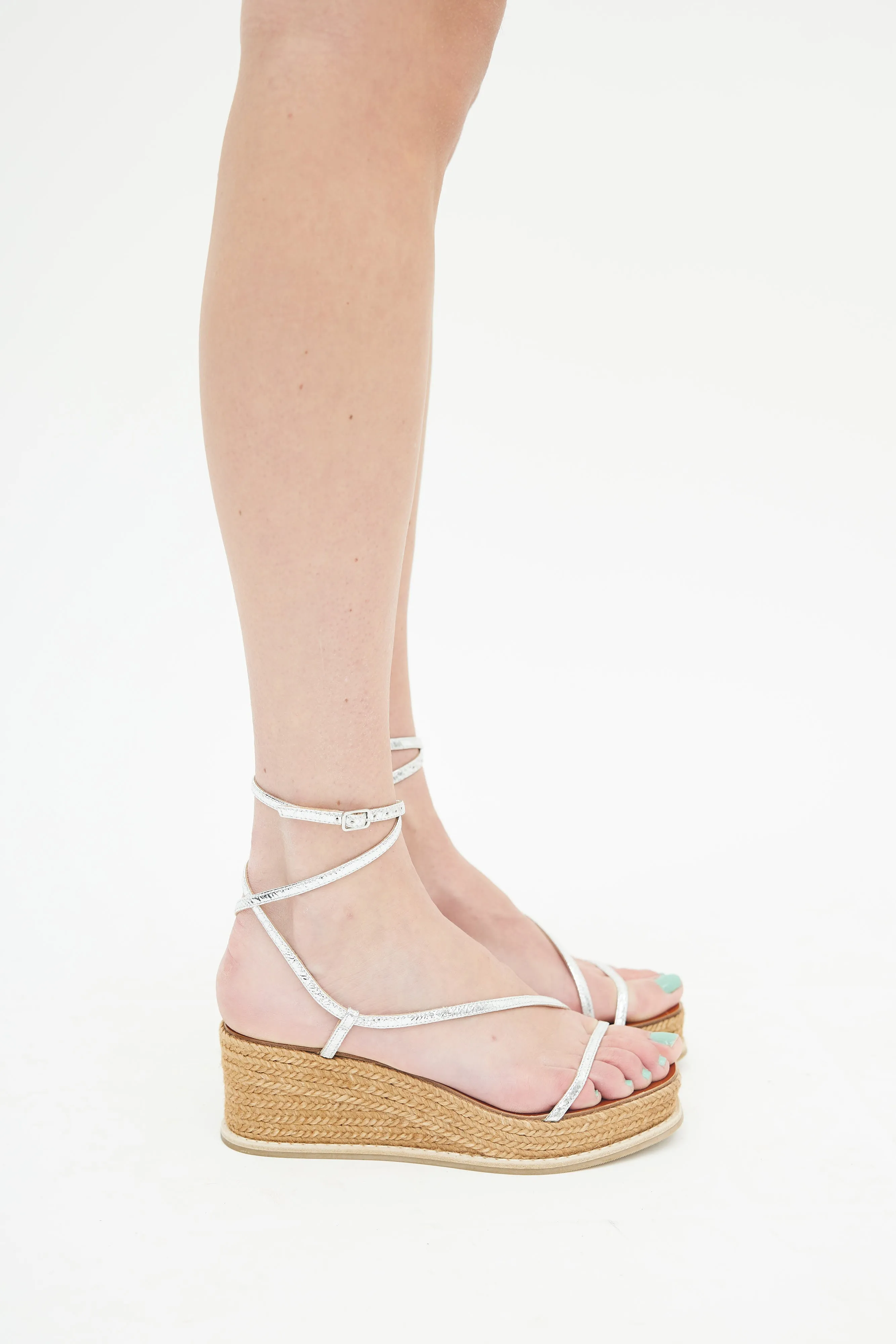 Brown & Silver Drive 60 Platform Espadrille