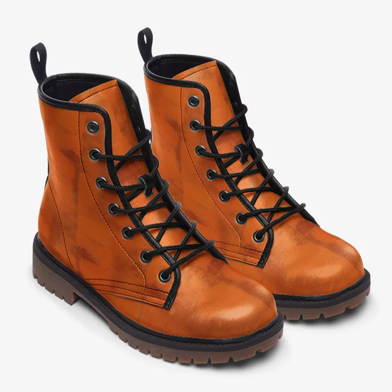 Burnt Orange Combat Boots (For Women and Men)