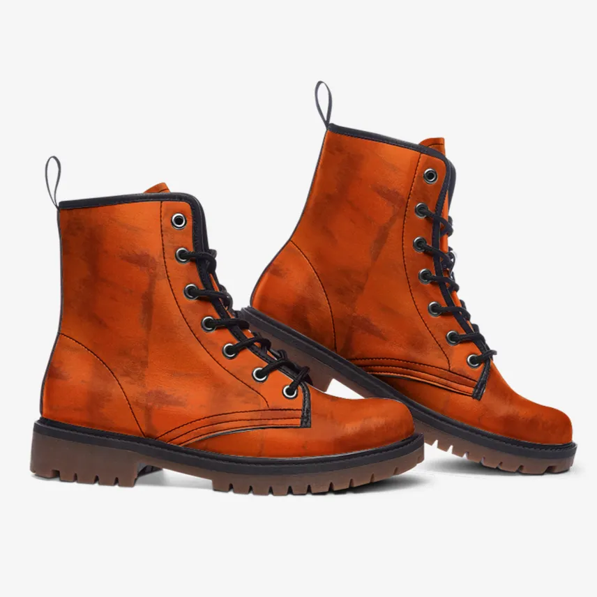Burnt Orange Combat Boots (For Women and Men)
