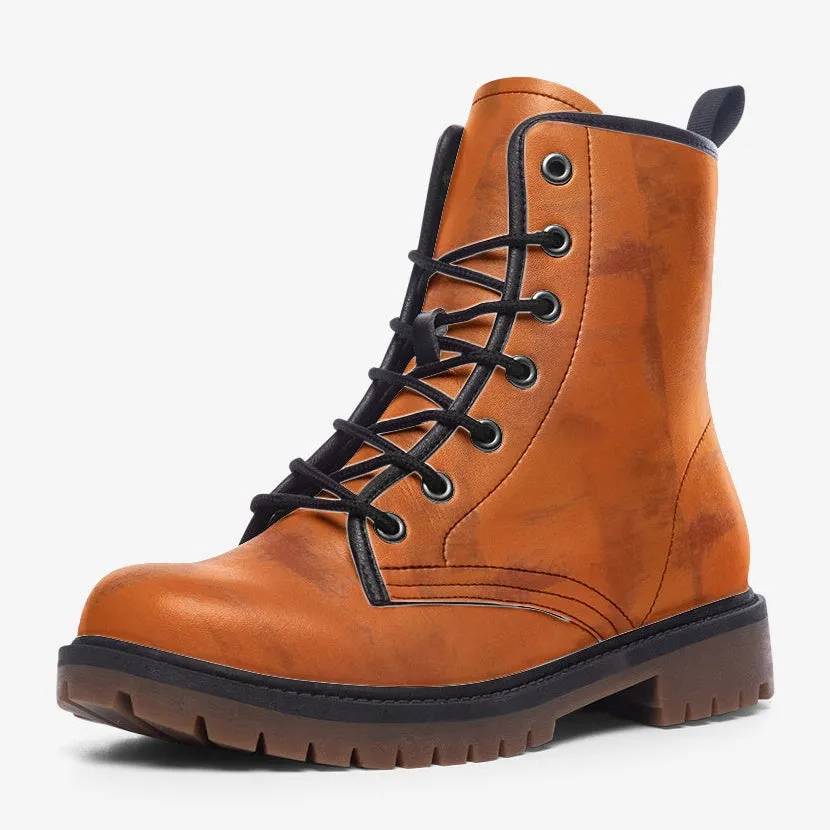 Burnt Orange Combat Boots (For Women and Men)