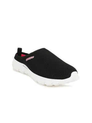 Campus Women Black Mesh Walking Shoes