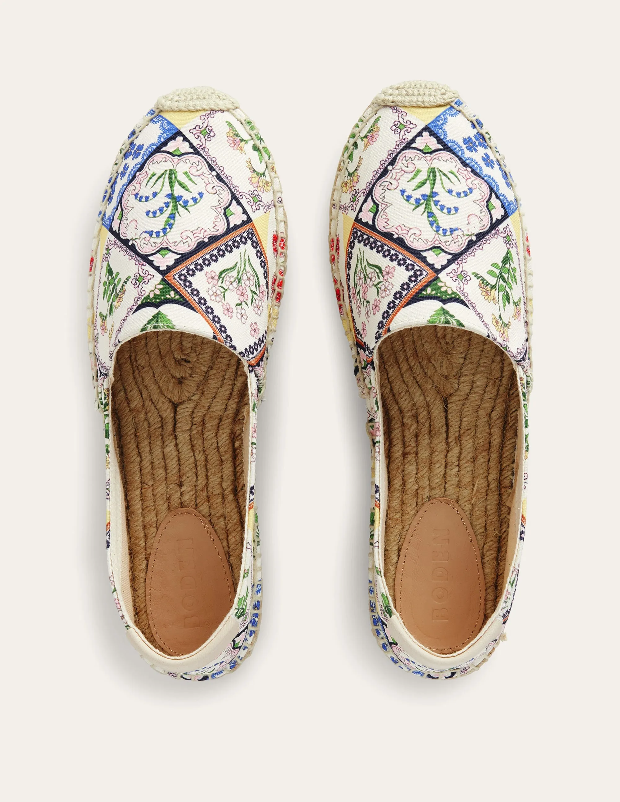 Classic Flat Espadrilles-Ivory, Wild Bluebell