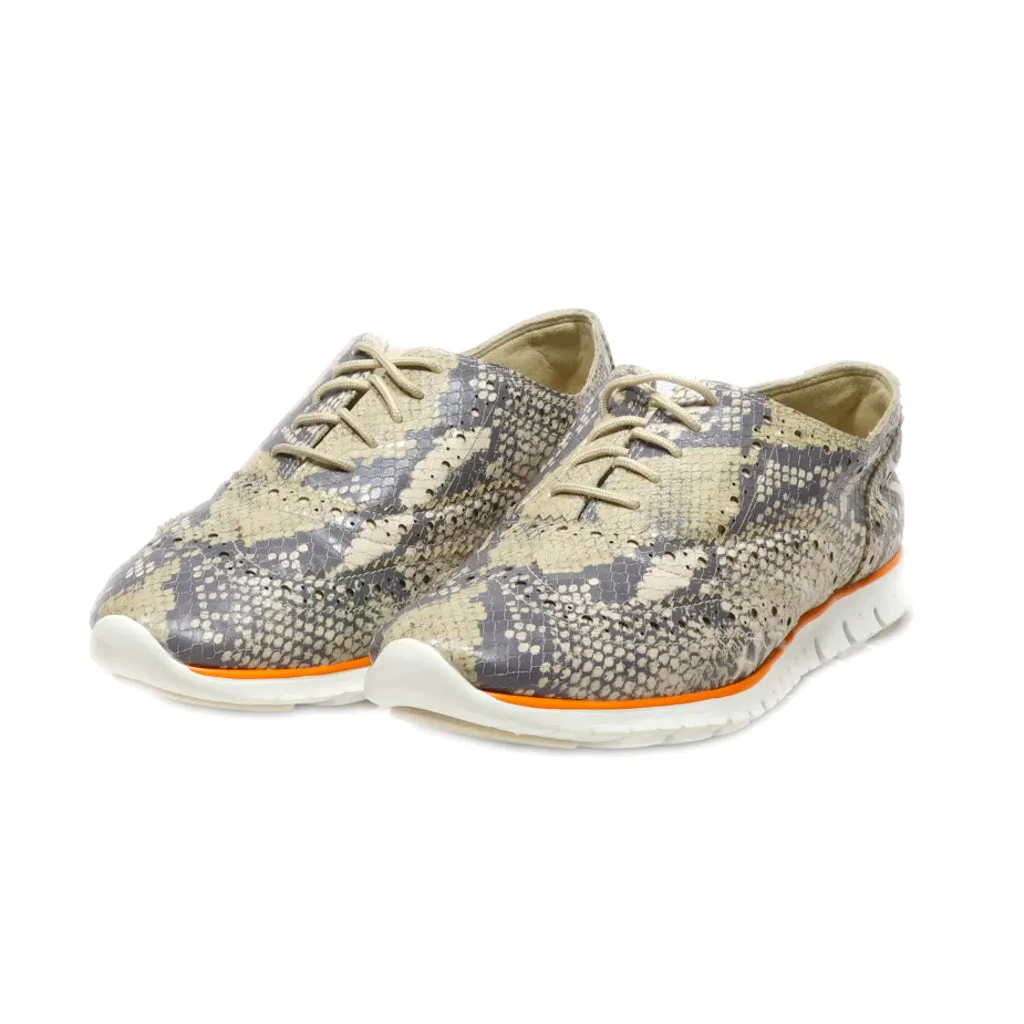 Cole Haan Grand 0S Lace-Up Shoes Leather Brown Colour For Kids