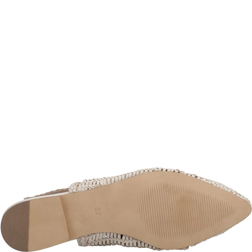 Cream Dalia Woven Slingback Ballerinas