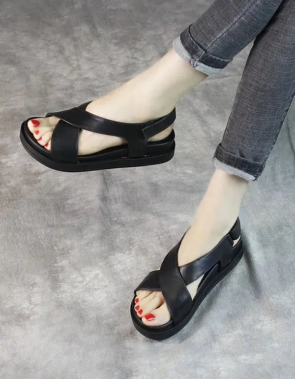 Cross Strap Flat Sandals Slingback