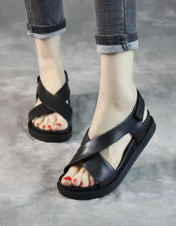 Cross Strap Flat Sandals Slingback