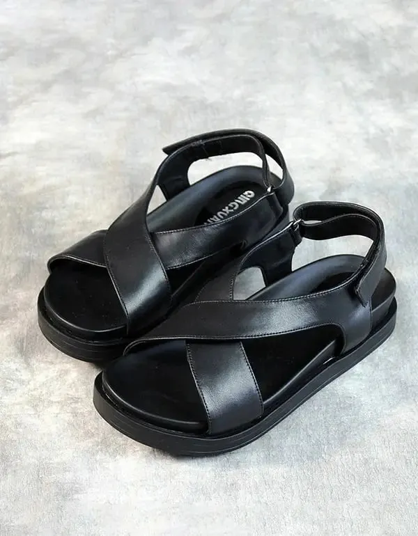 Cross Strap Flat Sandals Slingback