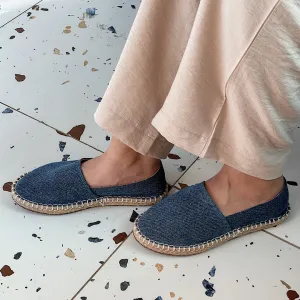 Denim embroidered espadrilles