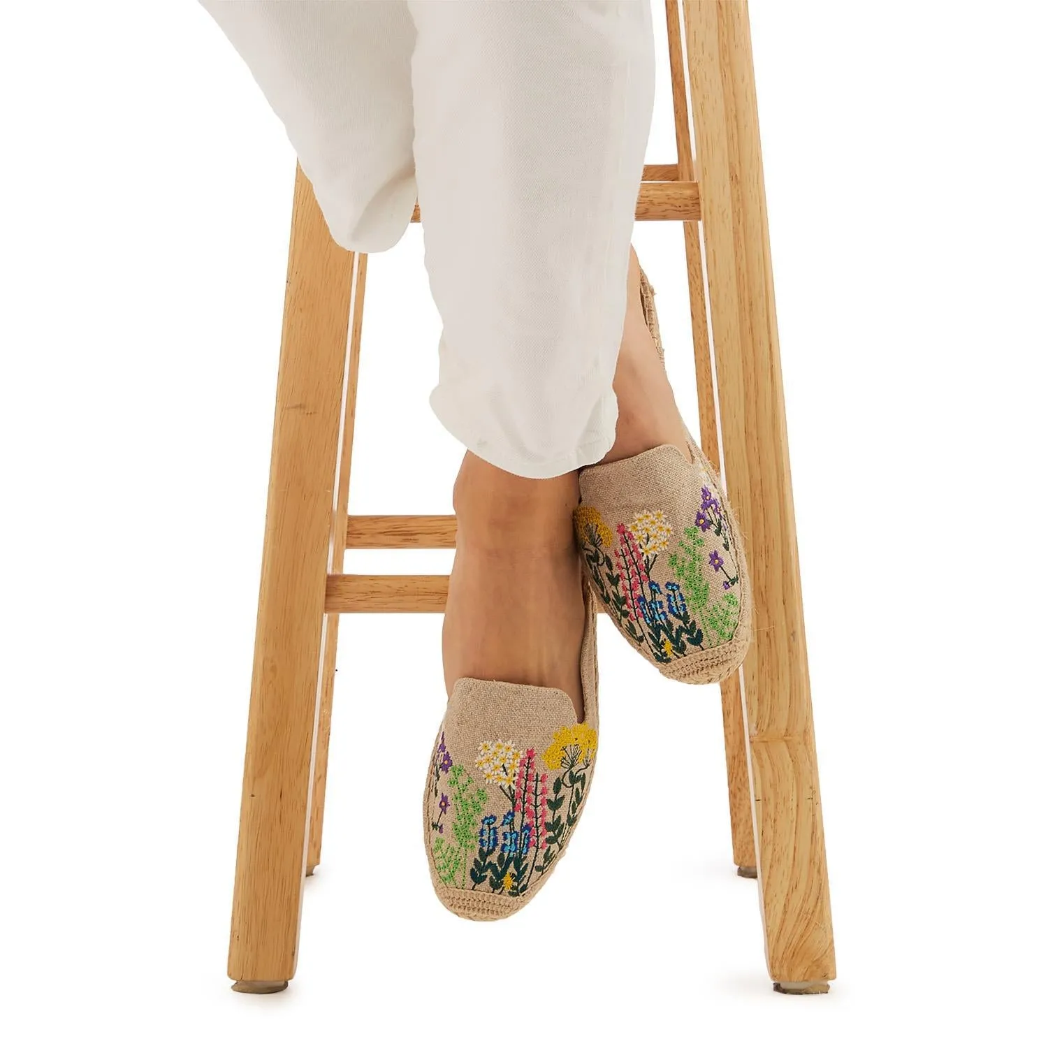 Embroidered Floral Espadrilles