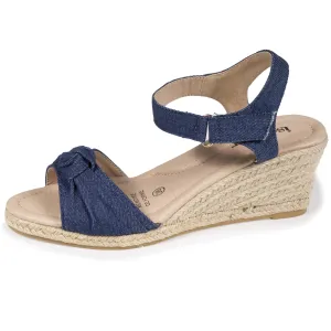 Espadrilles Femme nœud talon corde  Bleu