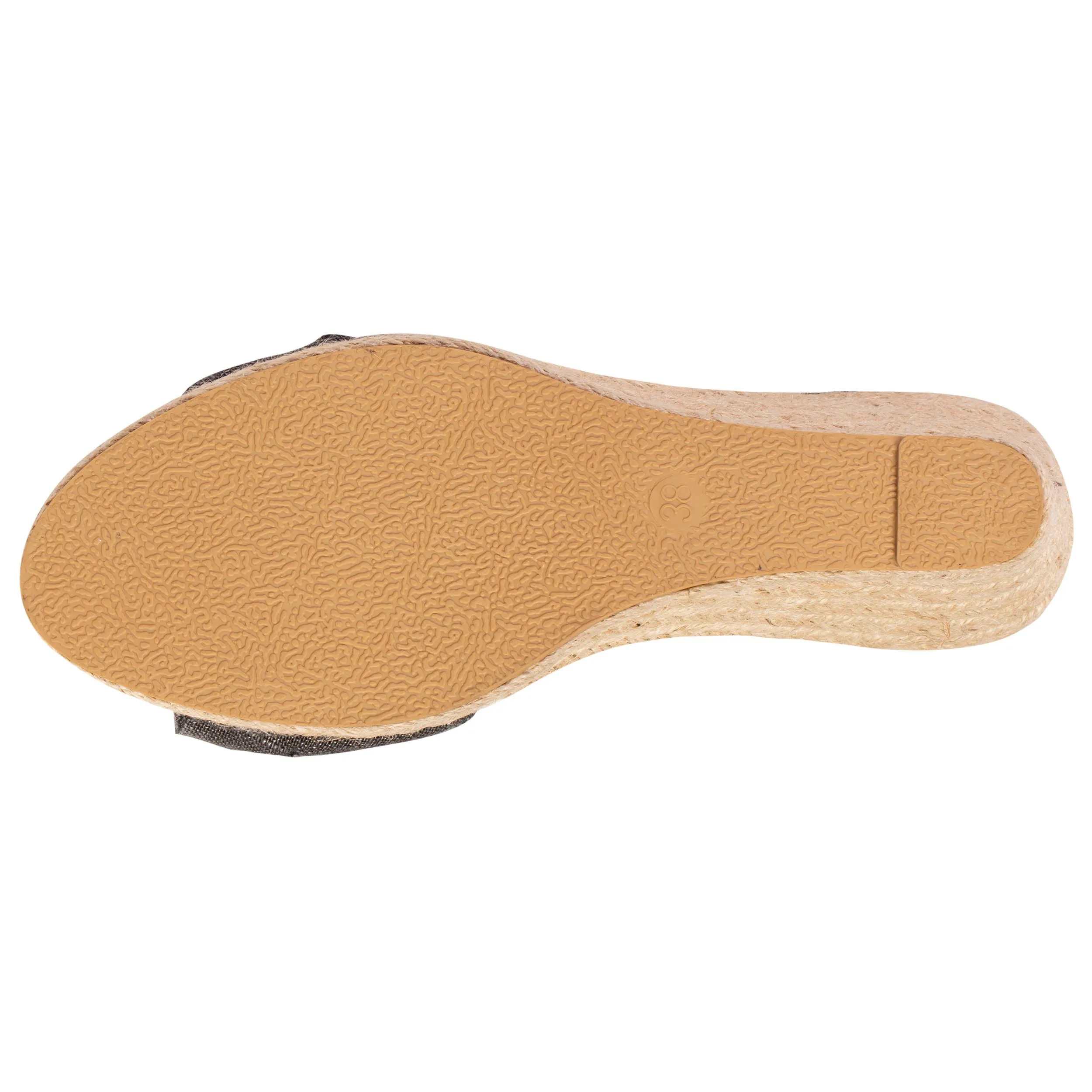 Espadrilles Femme nœud talon corde Noir