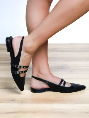 Ever So Darling Double Buckle Strap Slingback Flats- Final Sale