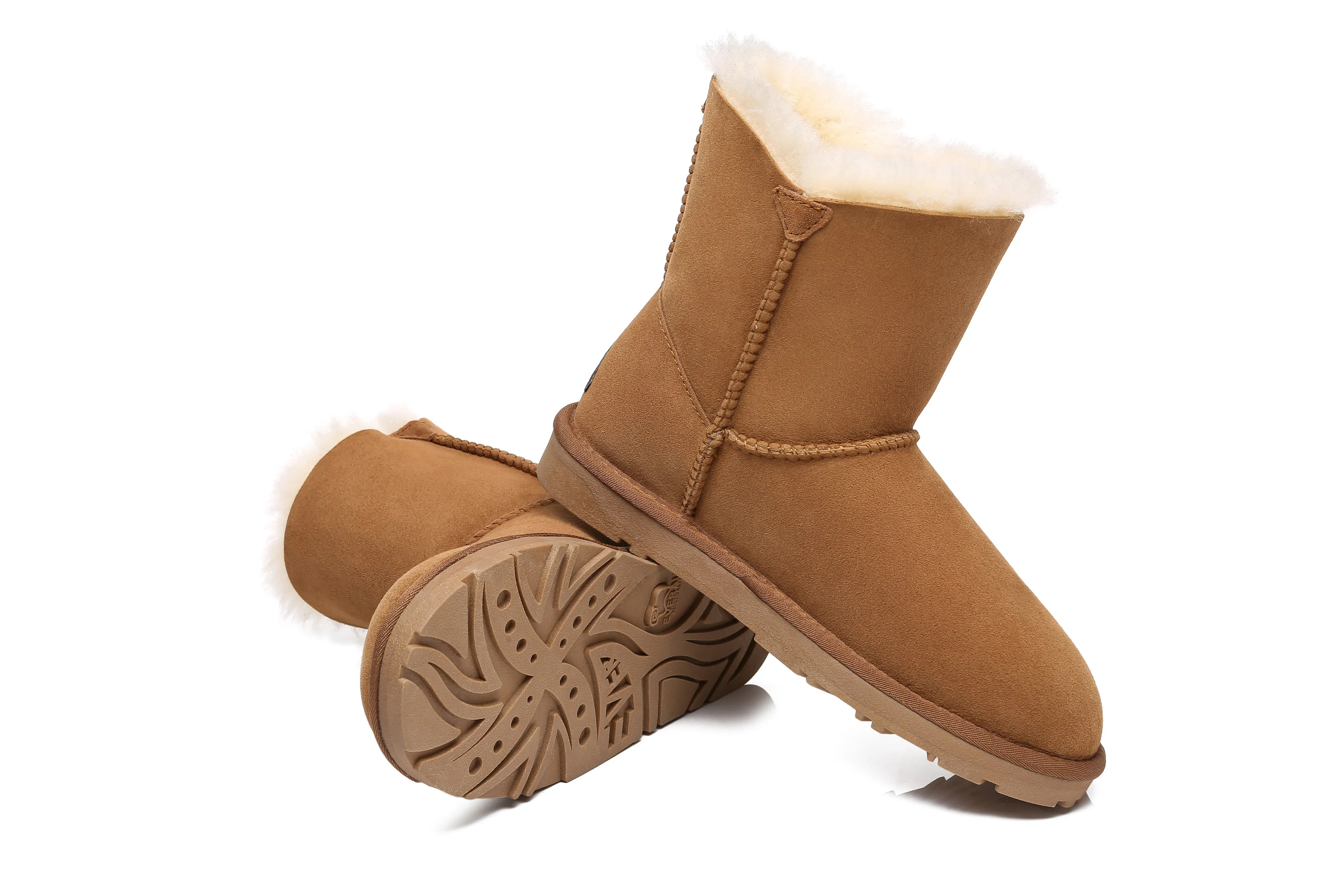 EVERAU® Mini Sheepskin Twin Button Boots Espina