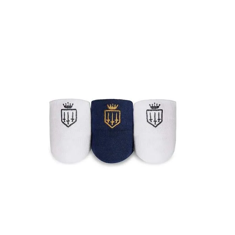 Fairfax & Favor Signature Ladies Trainer Socks (3 Pairs) - White/Navy
