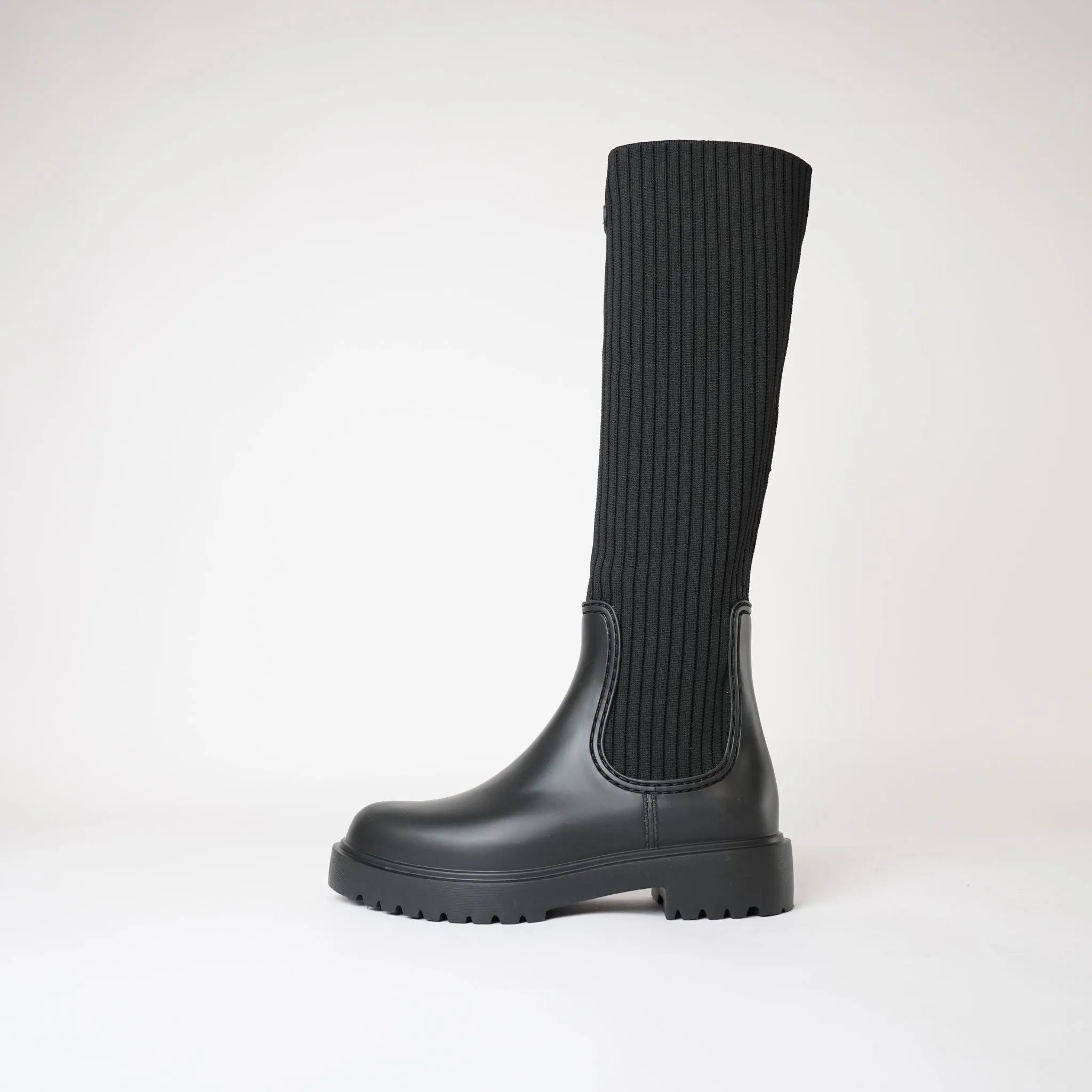 Falerce Black Knee High Boots