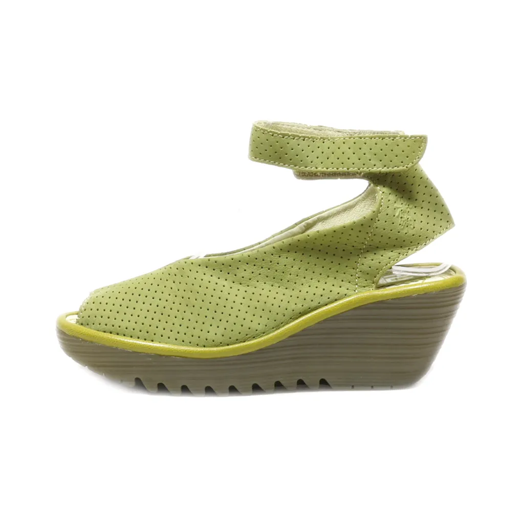 Fly London Wedge Shoes Leather Green Colour For Women