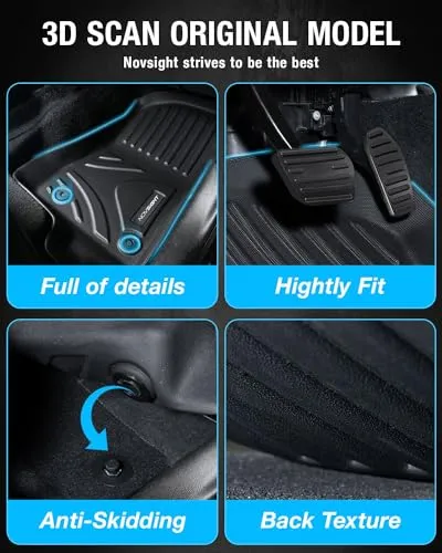 Ford Bronco (Not for Bronco Sport)  2021 2022 2023 Floor Mats TPE Anti-Slip Custom Fit Car Mats 1st and 2nd Row Full Set