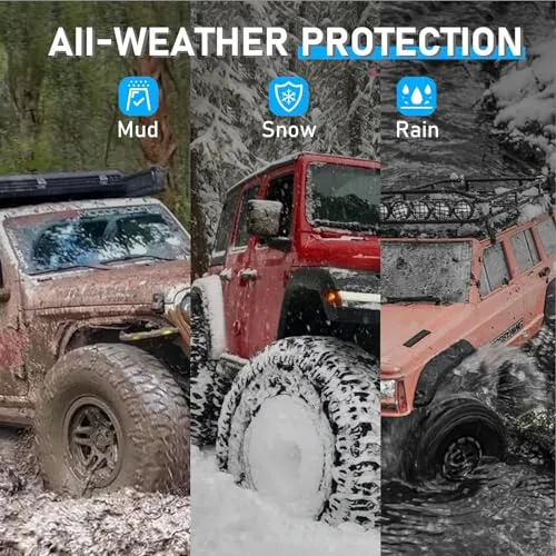Ford Bronco (Not for Bronco Sport)  2021 2022 2023 Floor Mats TPE Anti-Slip Custom Fit Car Mats 1st and 2nd Row Full Set