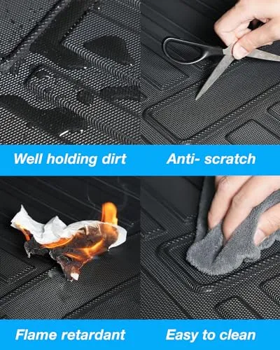 Ford Bronco (Not for Bronco Sport)  2021 2022 2023 Floor Mats TPE Anti-Slip Custom Fit Car Mats 1st and 2nd Row Full Set