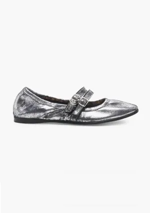 Free People Gemini Ballet Flat Silver