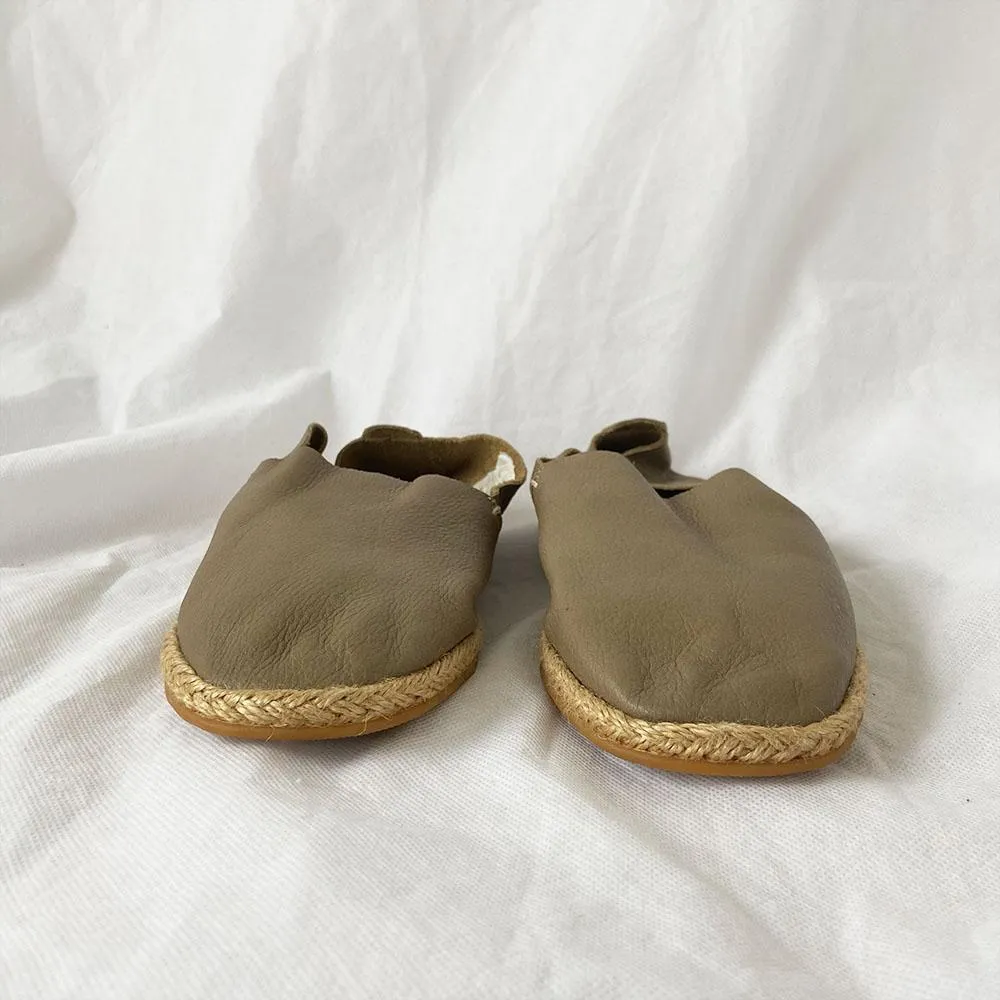 Frette Merida Leather Espadrilles in Dark Gray, 41